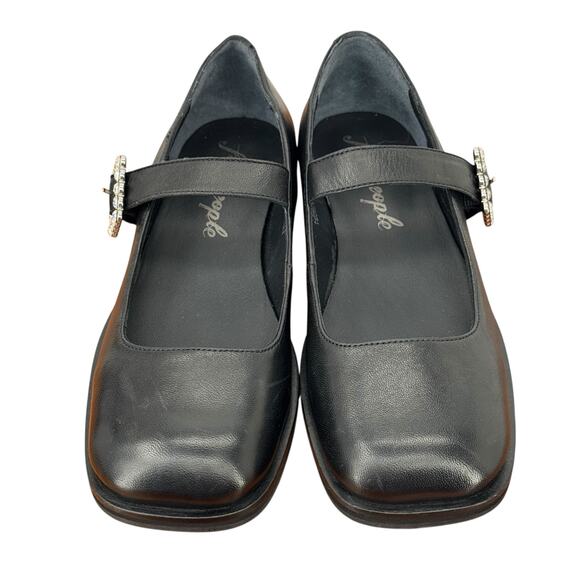 Free People Rumor Diamante Mary Jane Flats Women's 6 Loafers Black Crystal NEW - Picture 5 of 14